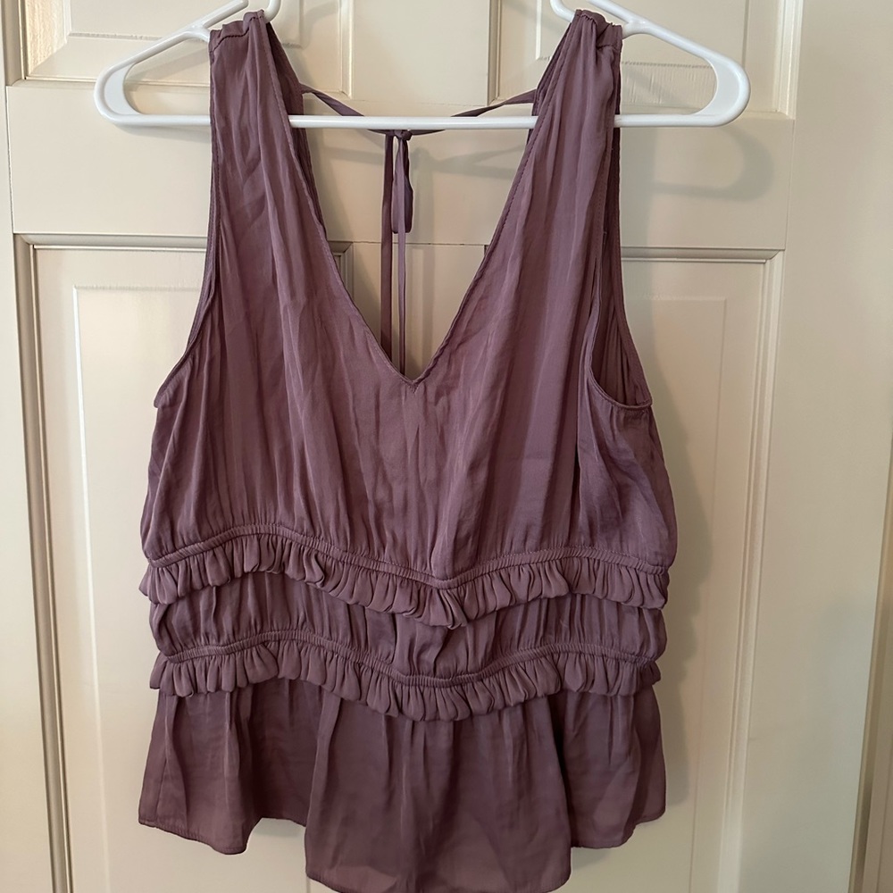 Silk blush colored tank blouse